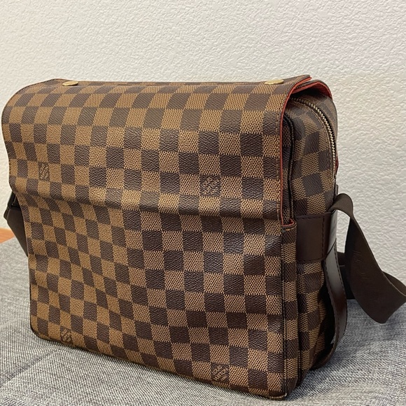 11. Louis Vuitton Brown Naviglio Damier Canvas Crossbody Bag - Picture 9 of 15